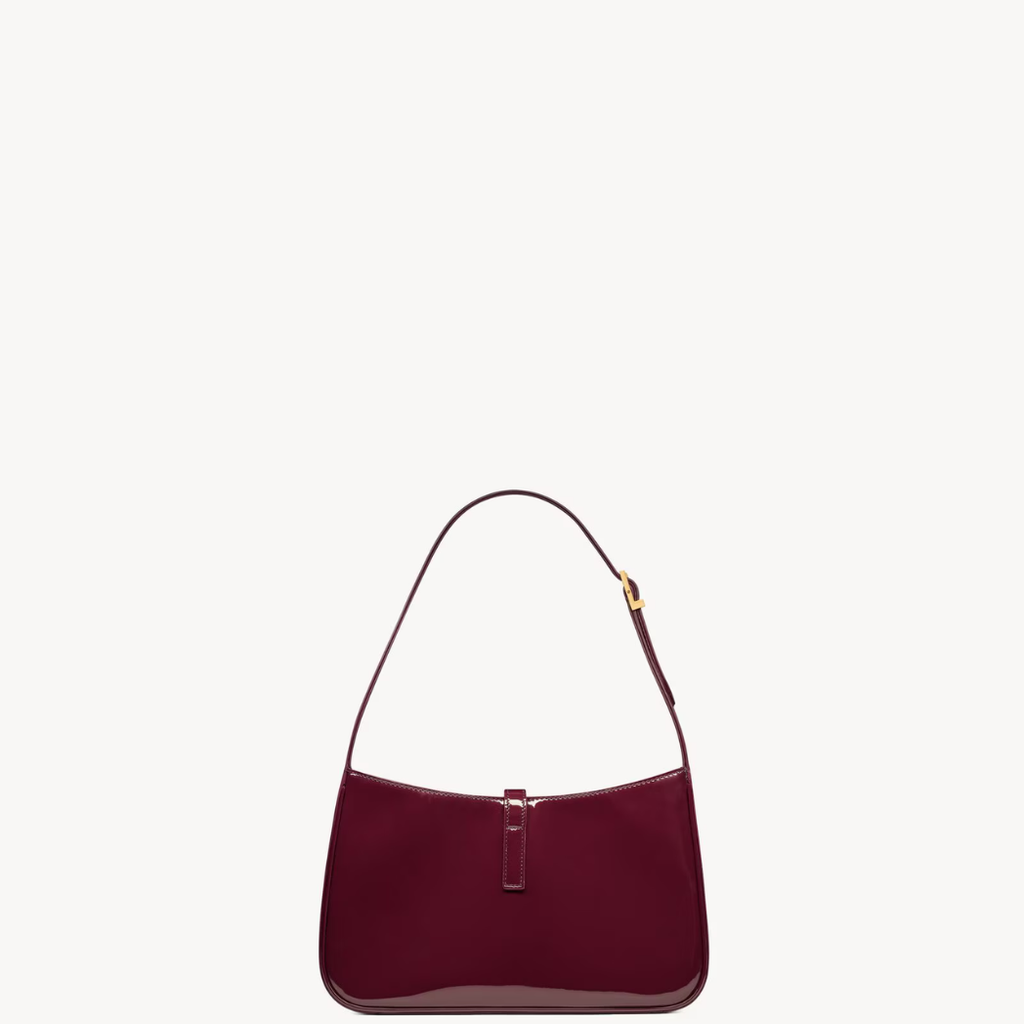 Le 5 À 7 Hobo Bag en Cuir Verni - Dark Red Wine