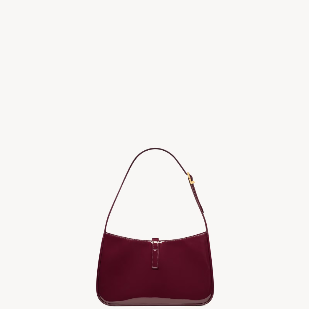 Le 5 À 7 Hobo Bag en Cuir Verni - Dark Red Wine