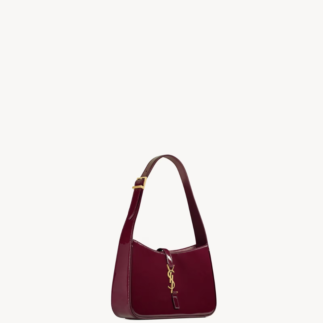 Le 5 À 7 Hobo Bag en Cuir Verni - Dark Red Wine