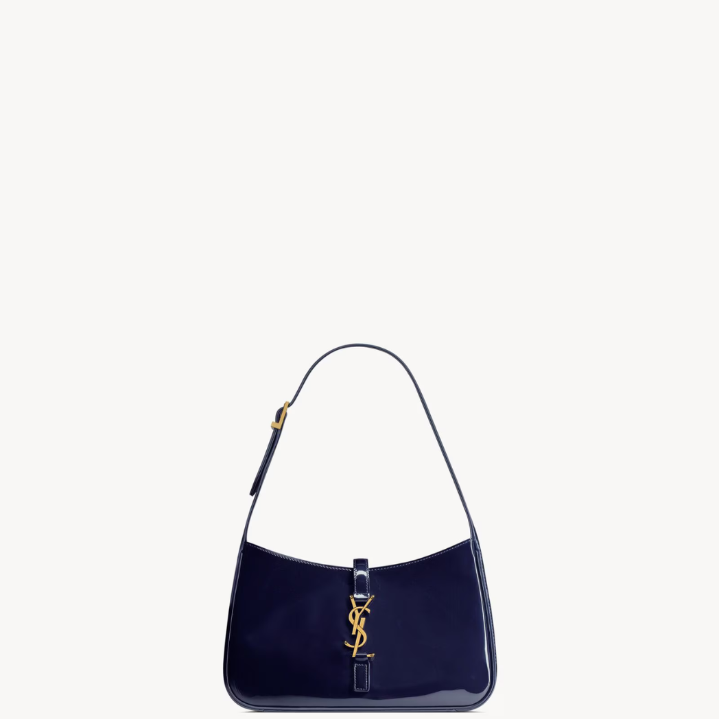 Le 5 À 7 Hobo Bag en Cuir Verni - Midnight Blue