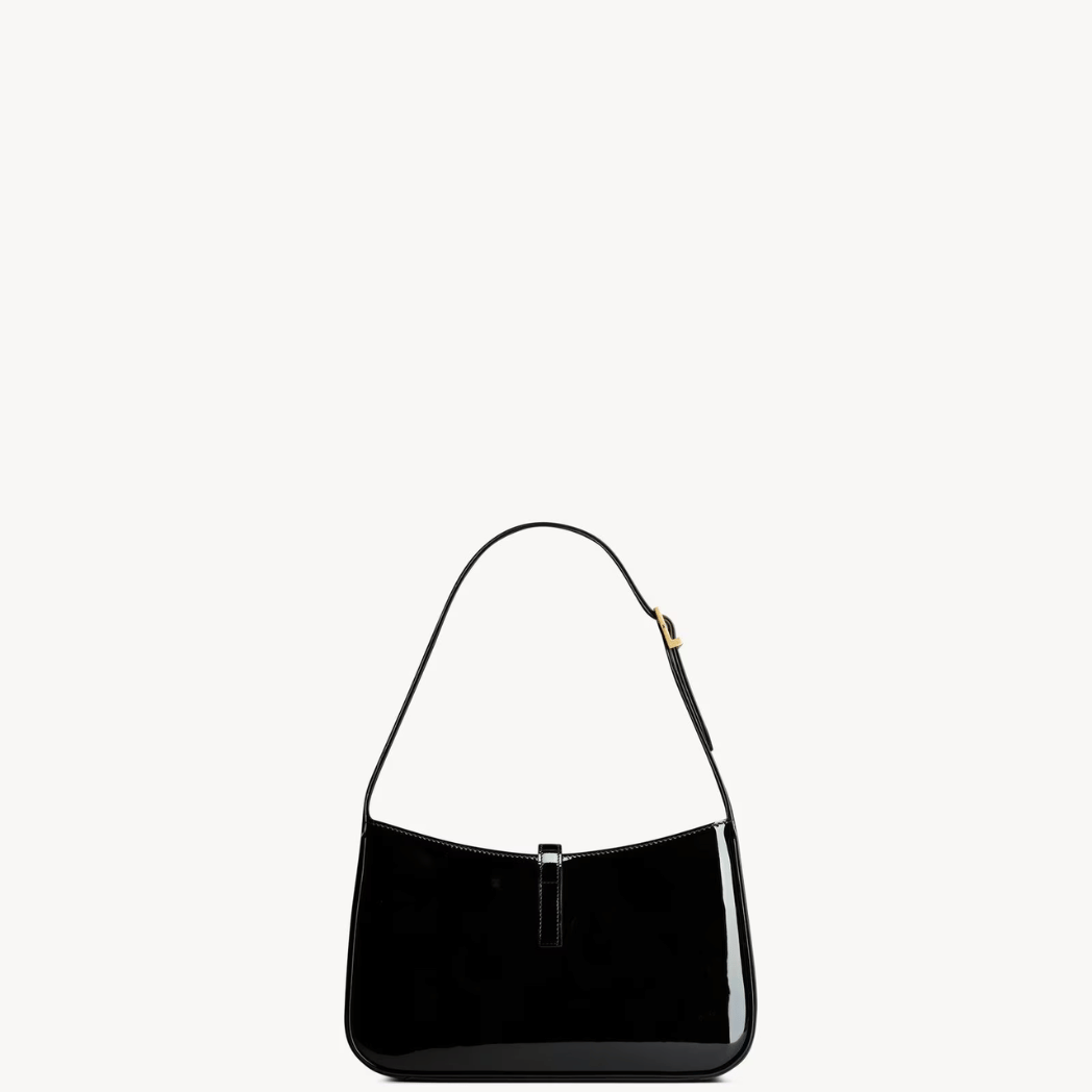Le 5 À 7 Hobo Bag en Cuir Verni - Noir
