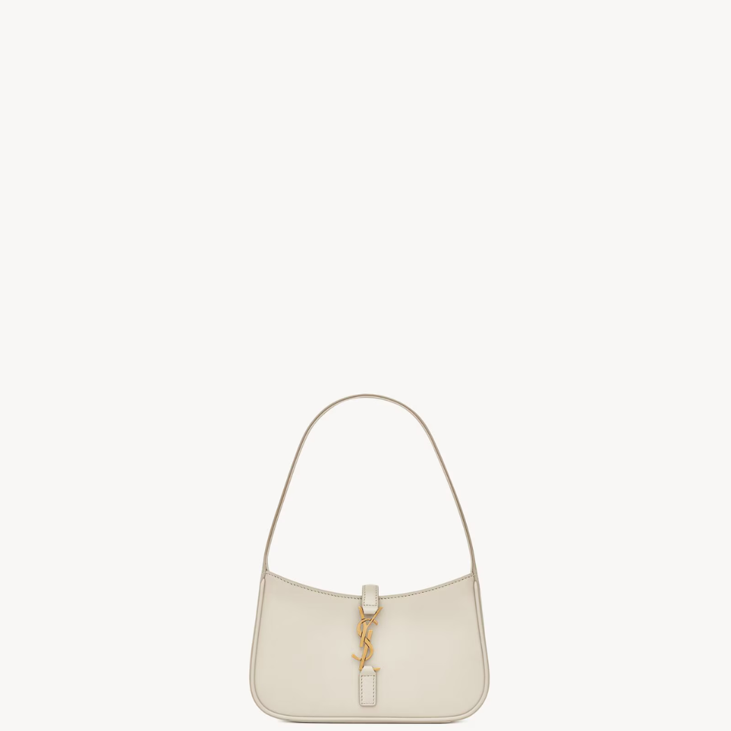 YSL - Le 5 À 7 Hobo Bag en Cuir Lisse - Blanc Vintage