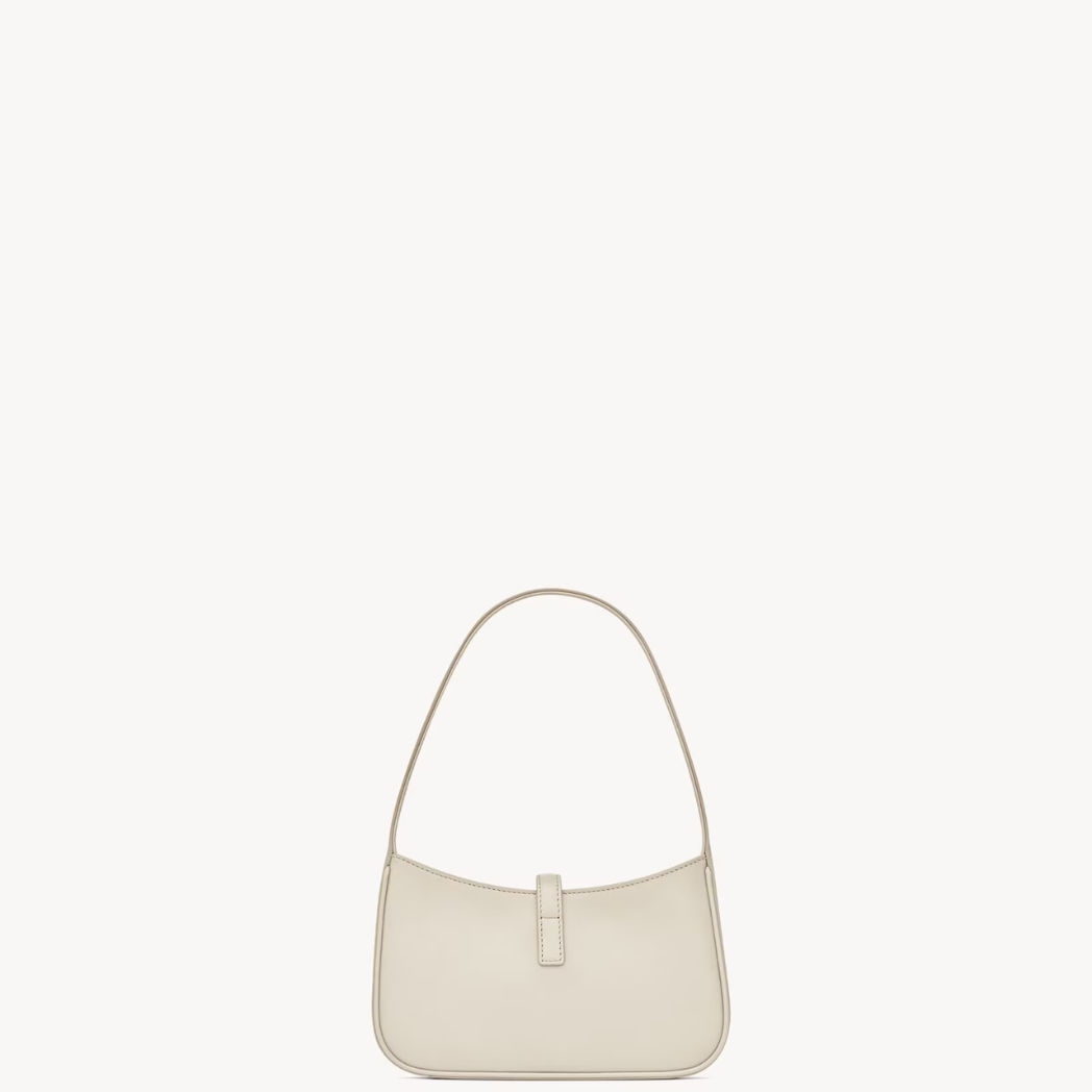 YSL - Le 5 À 7 Hobo Bag en Cuir Lisse - Blanc Vintage